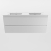 Mondiaz Aivy ensemble de meubles de salle de bains - 120x45x50cm - 2 trous de robinet - 2 vasques talc Céramique - Gauche et droite - 2 tiroirs - Sans miroir - MDF Talc SW892387