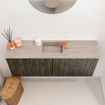 Mondiaz JOYA-DLUX 100cm meuble de toilette - couleur Shadow - Lavabo FAYE position Milieu 1 trou de robinet couleur Saba SW1425126