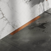 Brauer Caniveau de douche 70x7.5cm avec grille multi-usages et bride inox pour montage mural Cuivre brossé SW771569