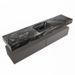 Mondiaz ALAN-DLUX Ensemble de meuble - 200cm - meuble Dark grey mat - 2 tiroirs - Lavabo Cloud Lava suspendu - vasque Centre - 1 trou de robinet SW807846