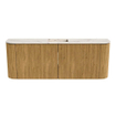 Mondiaz JOYA-DLUX Meuble WC 113,2 cm - arrondi gauche et droite couleur Chêne - Lavabo FAYE position Milieu Sans trou de robinet couleur Nata. SW1424068