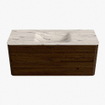 Mondiaz CIRO-DLUX Badkamermeubelset - 120x45x50cm - Solid surface wastafel Nata - 1 wasbak Midden - zonder kraangaten - 2 lades - Walnut SW1530579