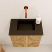 Mondiaz JOYA 40cm meuble de toilette - couleur Oak - Vasque FAYE position Milieu Sans trou de robinet couleur Urban. SW1421156