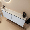 MONDIAZ TURE-DLUX Meuble toilette - 120cm - Clay - EDEN - vasque Opalo - position gauche - 1 trou de robinet SW1104254