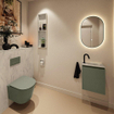 MONDIAZ TURE-DLUX Meuble toilette - 40cm - Army - EDEN - vasque Opalo - position droite - 1 trou de robinet SW1104190