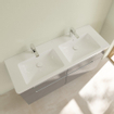 Villeroy & Boch Subway 2.0 Double lavabo pour meuble 130x47cm avec 2 trous pour robinetterie et trop-plein Ceramic+ Blanc 1024041