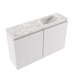 MONDIAZ TURE-DLUX Meuble toilette - 80cm - Cale - EDEN - vasque Glace - position droite - 1 trou de robinet SW1103192