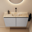 MONDIAZ TURE-DLUX Meuble toilette - 80cm - Plata - EDEN - vasque Frappe - position centrale - sans trou de robinet SW1102938