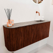 Mondiaz JOYA-DLUX Meuble de toilette 101,6cm - arrondi gauche couleur Ruby - Lavabo FAYE position droite Sans trou de robinet couleur Oza SW1425552