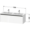 Duravit Ketho 2 meuble bas pour lavabo avec 1 tiroir pour double lavabo 128x48x44cm avec poignée anthracite taupe super mat SW771918