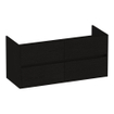 BRAUER Adore wastafelonderkast - 120x46x55cm - 4 softclose lades - greeploos - 2 sifon uitsparingen - Timber Black SW1198276