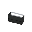 INK Wastafelonderkast - 100x45x52cm - 2 lades - greeploos - MDF lak - Antraciet mat SB1240421