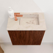 Mondiaz JOYA-DLUX 40cm toiletmeubel - kleur Ruby - Wastafel FAYE positie Rechts 1 kraangat kleur Frappe. SW1423450