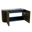 Mondiaz JOYA-DLUX Meuble de toilette 81,6cm - arrondi gauche couleur Shadow - Vasque FAYE position Droite 1 trou de robinet couleur Oza SW1425064