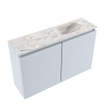 MONDIAZ TURE-DLUX Meuble toilette - 80cm - Clay - EDEN - vasque Glace - position droite - 1 trou de robinet SW1103205