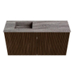 Mondiaz JOYA-DLUX 80cm toiletmeubel - kleur Walnut - Wastafel FAYE positie Links 1 kraangat kleur Oza. SW1424556