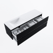 MONDIAZ VICA 150cm badmeubel onderkast Urban 2 lades. Wastafel CLOUD links 1 kraangat, kleur Talc. SW1381860
