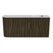 Mondiaz JOYA-DLUX 91.6cm meuble de salle de bains - arrondi gauche couleur Shadow - Vasque FAYE position Droite 1 trou de robinet couleur Opalo. SW1423006