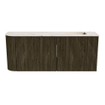Mondiaz JOYA-DLUX Meuble de salle de bains - 101,6cm - arrondi gauche couleur Shadow - Vasque FAYE position Droite Sans trou de robinet couleur Nata SW1425006
