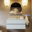 MONDIAZ VICA-DLUX Ensemble meuble de salle de bains - 100cm - meuble bas clay - 2 tiroirs - lavabo encastré cloud central - 1 trou de robinet - version haute 60cm - glace SW1088156