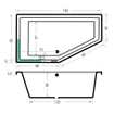 Xenz Society 160 baignoire sans panneau 160x90cm avec pieds sans vidageAutre Acrylique Ciment mat SW103345