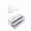 Mondiaz VICA-DLUX ensemble de meuble de salle de bain - 120cm - meuble sous-vasque cale - 2 tiroirs - lavabo encastré cloud double - sans trous de robinet - version haute de 60cm - opalo SW1088823