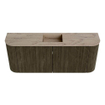 Mondiaz JOYA-DLUX Meuble de salle de bains - 103,2 cm - arrondis gauche et droite couleur Shadow - Vasque FAYE position Milieu Sans trou de robinet couleur Arena SW1424848