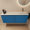 MONDIAZ TURE-DLUX Meuble toilette - 120cm - Jeans - EDEN - vasque Opalo - position droite - sans trou de robinet SW1104368