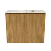 Mondiaz JOYA-DLUX 50cm toiletmeubel - kleur Oak - Wastafel FAYE positie Midden Zonder kraangat kleur Frappe. SW1421879