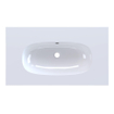 Arcqua Oval Inbouw Wastafel - 81x46x1.5cm - enkele wasbak - zonder kraangat - cast marble - glans wit SW1581327