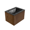 MONDIAZ KURVE-DLUX 60cm Meuble salle de bain - couleur Walnut - 1 tiroir - vasque CLOUD centre - 1 trou de robinet - couleur Lava SW1137197