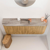 Mondiaz JOYA-DLUX 113.2cm toiletmeubel - ronding links en rechts kleur Oak - Wastafel FAYE positie Midden 1 kraangat kleur Oza. SW1424160