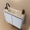 MONDIAZ TURE-DLUX Meuble toilette - 60cm - Clay - EDEN - vasque Ostra - position gauche - 1 trou de robinet SW1104754