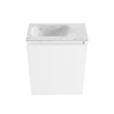 MONDIAZ TURE-DLUX Meuble toilette - 40cm - Talc - EDEN - vasque Opalo - position gauche - sans trou de robinet SW1104161