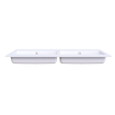 Arcqua Mira Lavabo encastré - 121x46x1.5cm - double vasque - sans trou de robinet - marbre de synthèse - blanc mat SW1581365