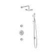 Hotbath Buddy IBS1 Ensemble de douche pluie - 2 robinets d'arrêt - bras mural 35 cm - pomme de douche ronde 20 cm - douchette 3 jets - barre de douche - chrome SW18240