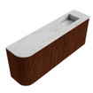 Mondiaz JOYA-DLUX Meuble de salle de bains 101,6cm - arrondi gauche couleur Ruby - Vasque FAYE position Droite Sans trou de robinet couleur Opalo SW1423745