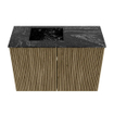 Mondiaz JOYA-DLUX 60cm toiletmeubel - kleur Dusk - Wastafel FAYE positie Links Zonder kraangat kleur Lava. SW1423219