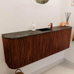 Mondiaz JOYA-DLUX Meuble de salle de bains 123,2cm - arrondis gauche et droite couleur Ruby - Vasque FAYE position Milieu 1 trou de robinet couleur Lava SW1423696