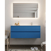 Mondiaz VICA ensemble de meuble de salle de bain - 120cm - meuble sous-vasque jeans - 2 tiroirs - lavabo moon droite - 1 trou de robinet - version XL 60cm haut SW1090929