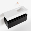 MONDIAZ ANDOR Meuble WC - 80x30x30cm - 0 trous de robinet - 1 tiroirs - urban mat - lave-mains à droite - Solid surface - Blanc SW473957