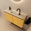 MONDIAZ TURE-DLUX Meuble toilette - 80cm - Ocher - EDEN - vasque Frappe - position centrale - 1 trou de robinet SW1102869