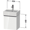 Duravit D-Neo wastafelonderkast 43.4x44x32.2cm Rechtsdraaiend 1 deur Basalt Mat SW640645