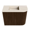 Mondiaz JOYA-DLUX 51.6cm toiletmeubel - ronding rechts kleur Walnut - Wastafel FAYE positie Links 1 kraangat kleur Meli. SW1424410
