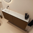 MONDIAZ TURE-DLUX Meuble toilette - 120cm - Rust - EDEN - vasque Opalo - position gauche - sans trou de robinet SW1104540