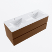 Mondiaz VICA Ensemble de meuble de salle de bain - 120cm - meuble sous-vasque repos - 2 tiroirs - lavabo denia double - 2 trous de robinet - version haute de 60cm - blanc brillant SW1080302