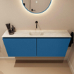MONDIAZ TURE-DLUX meuble WC 120 cm Jeans. EDEN lavabo Ostra position milieu. Sans trou de robinet. SW1104888
