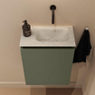 MONDIAZ TURE-DLUX Meuble de toilettes 40cm Army. Lavabo EDEN Opalo position droite. Sans trou de robinet. SW1104183
