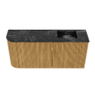 Mondiaz JOYA-DLUX 91.6cm toiletmeubel - ronding links kleur Oak - Wastafel FAYE positie Rechts 1 kraangat kleur Lava. SW1422081