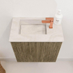 Mondiaz JOYA-DLUX Meuble de toilette 40cm - couleur Dusk - Lavabo FAYE position Gauche 1 trou de robinet couleur Ostra. SW1426224